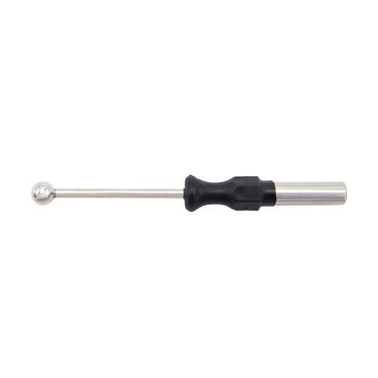 A reusable medical ball electrode for electrosurgery, featuring a 6mm stainless steel ball tip on a 70mm straight metal shaft with a black ergonomic insulated handle.