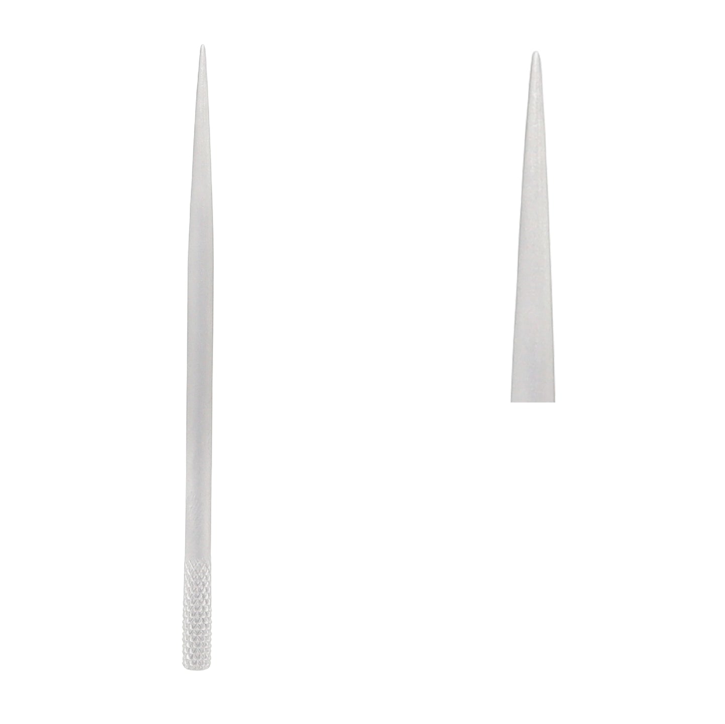 Close-up shot of the Sichel-Wilder Lachrymal Dilator tip, highlighting the 0.90 mm precision end designed for gentle lacrimal duct dilation in eye surgery.