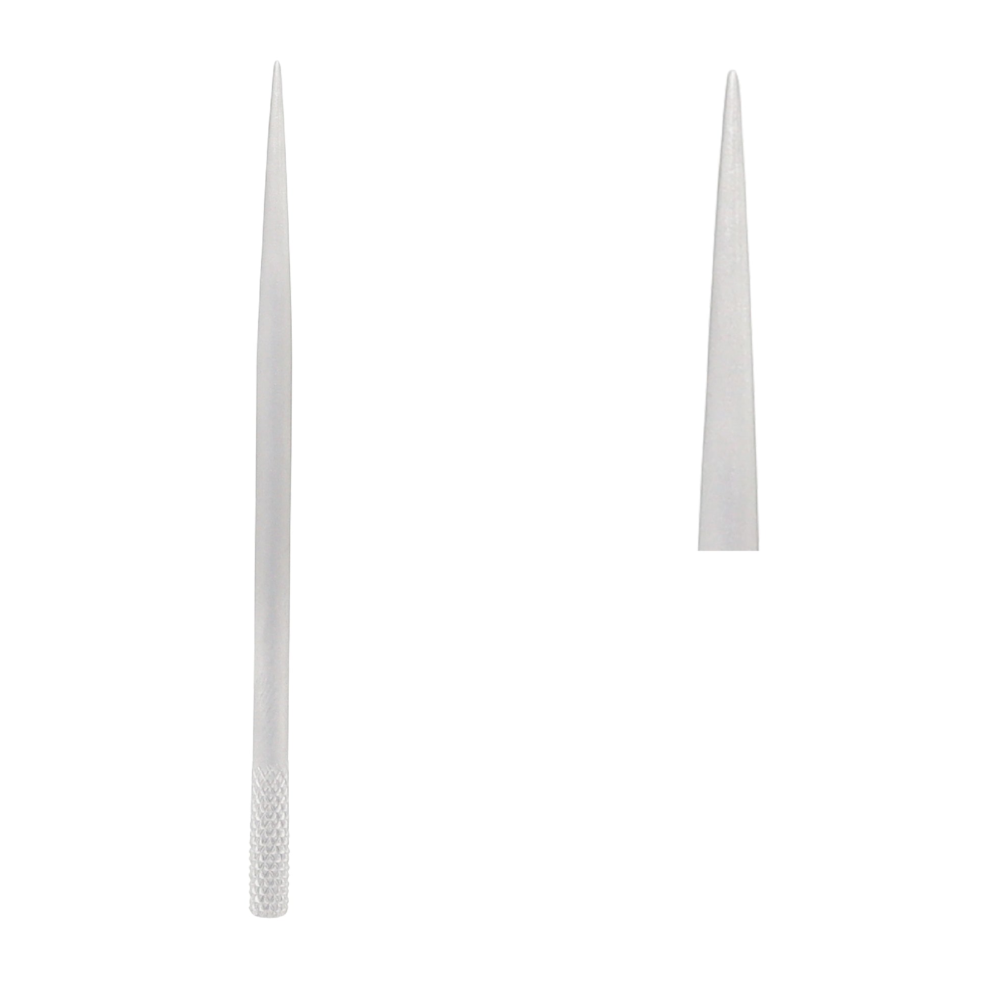 Close-up shot of the Sichel-Wilder Lachrymal Dilator tip, highlighting the 0.90 mm precision end designed for gentle lacrimal duct dilation in eye surgery.