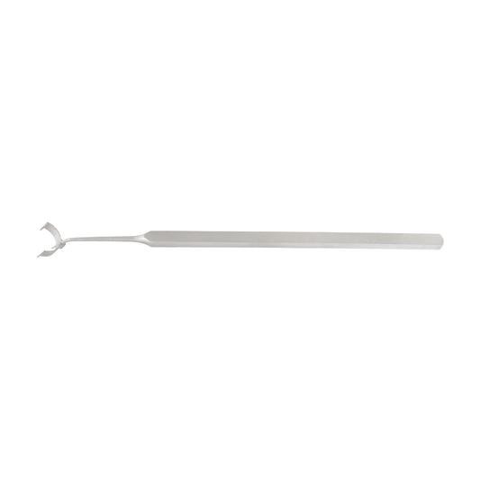 A silver-colored Henderson alignment marker for slit lamp examinations, with a marking size of 11 mm and an overall length of 12.5 cm.