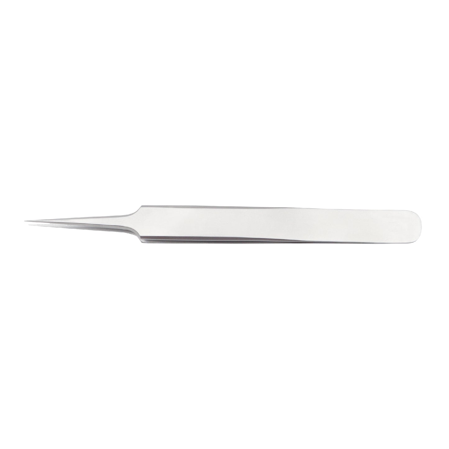 A single, extra delicate jewelers forceps with a pointed tip and slender metal construction.