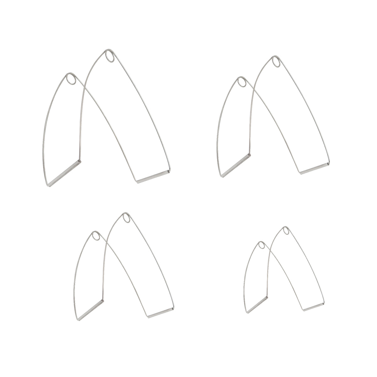 Four pairs of stainless steel Smith-Baxter veterinary mouth gags in varying sizes for cat and dog dental procedures, displayed on a white background.