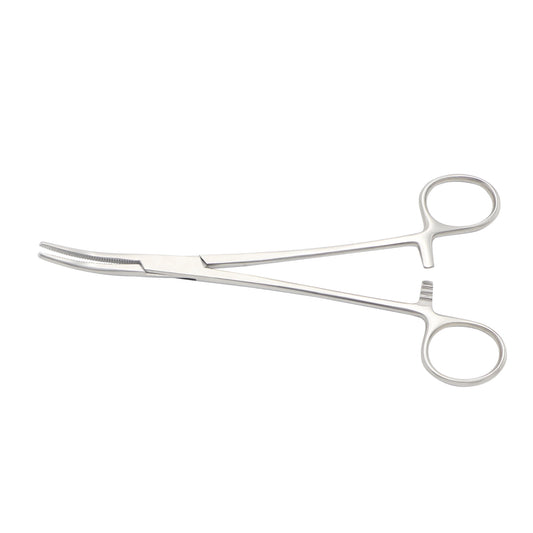 Spencer Wells hemostatic forceps 20cm curved stainless steel with ratchet locking mechanism
