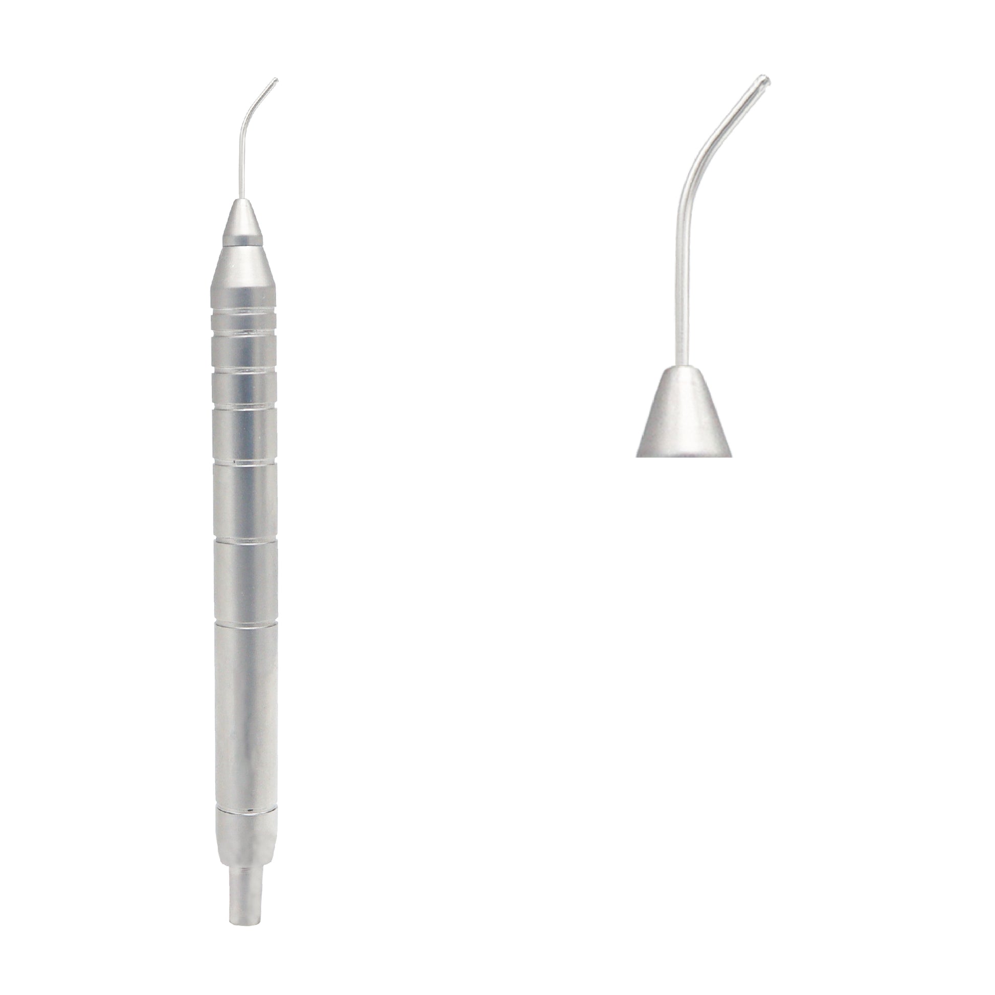 Stainless steel aspirating cannula handpiece 21 ga used for precise fluid aspiration in surgical procedures