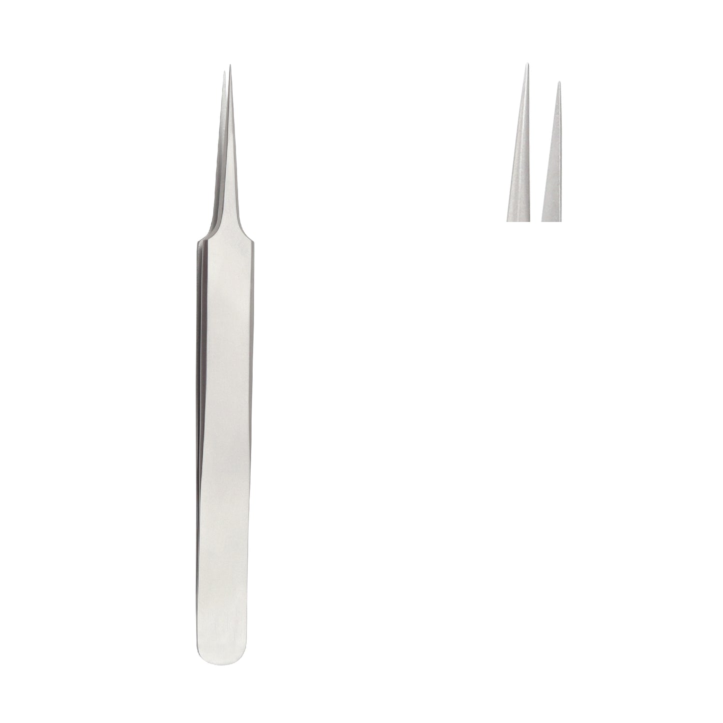 Professional stainless steel pimple popper and comedone extractor tweezers with sharp pointed tips for acne removal.