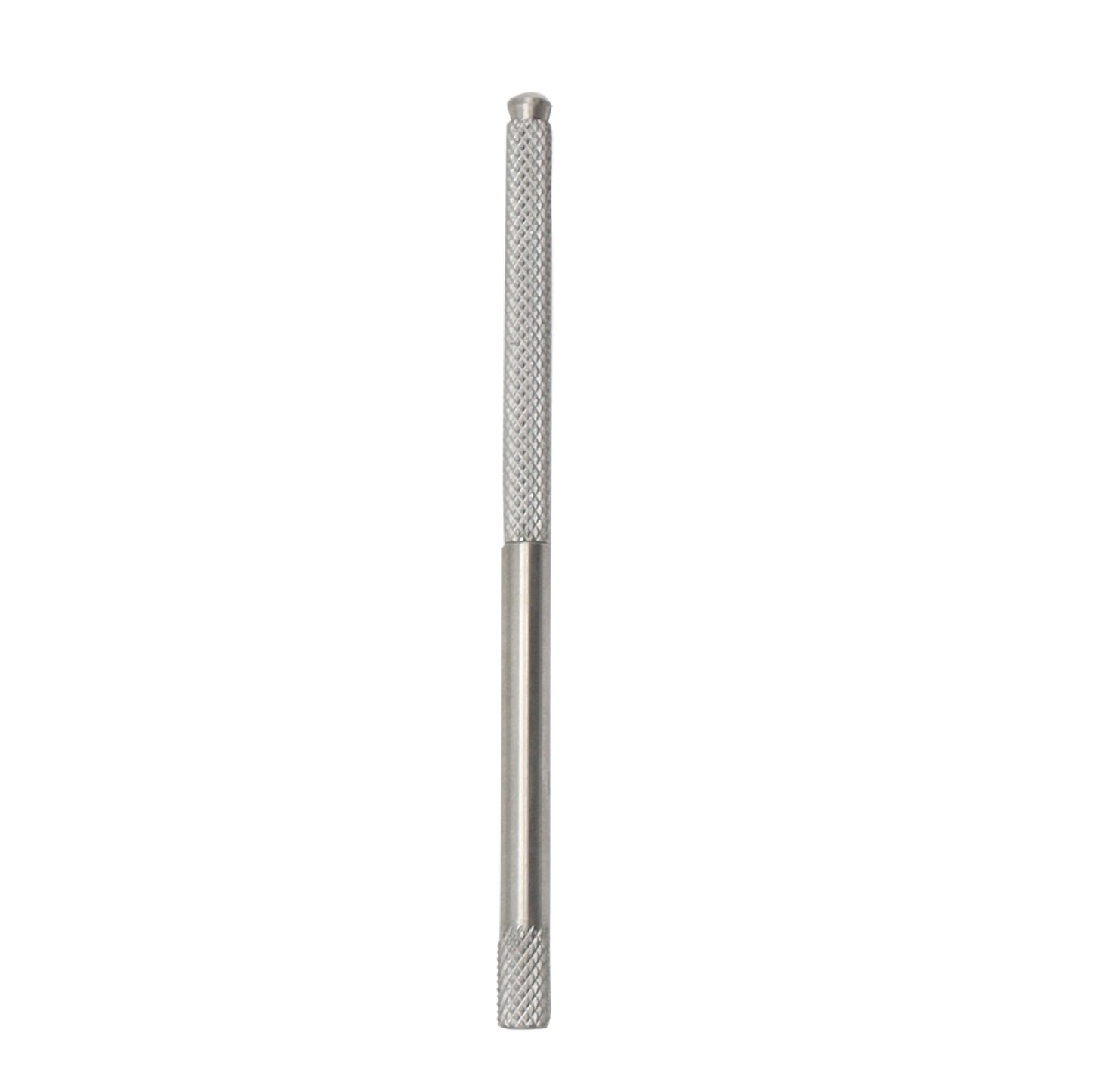 Beaver-style micro scalpel blade handle with a round, knurled body and surgical-grade stainless steel finish.