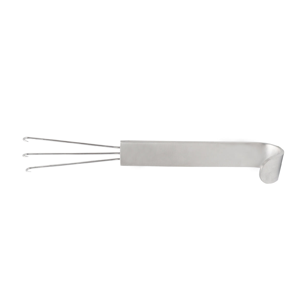 A stainless steel Anderson Bear Claw Retractor with three sharp prongs.