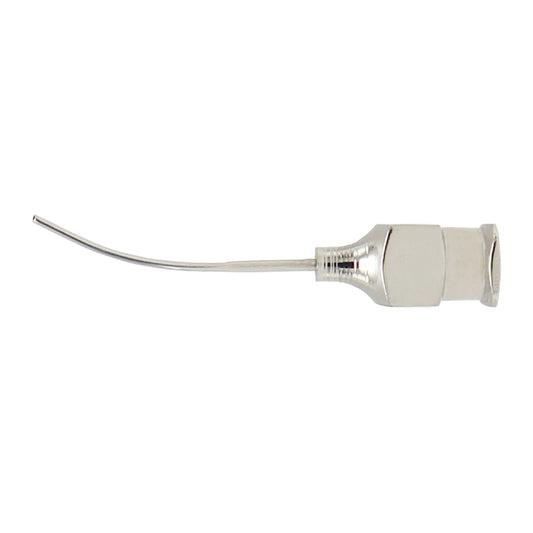 Stevens 23G sub Tenon anesthesia cannula used for precise anesthetic delivery in ophthalmic surgical procedures