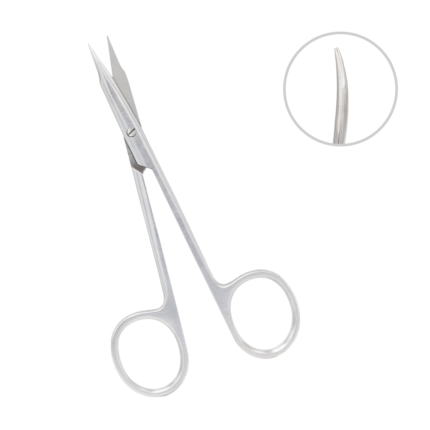 Stevens Tenotomy Scissors 11.5 cm curved long model used in ophthalmic surgery and precision microsurgical applications.