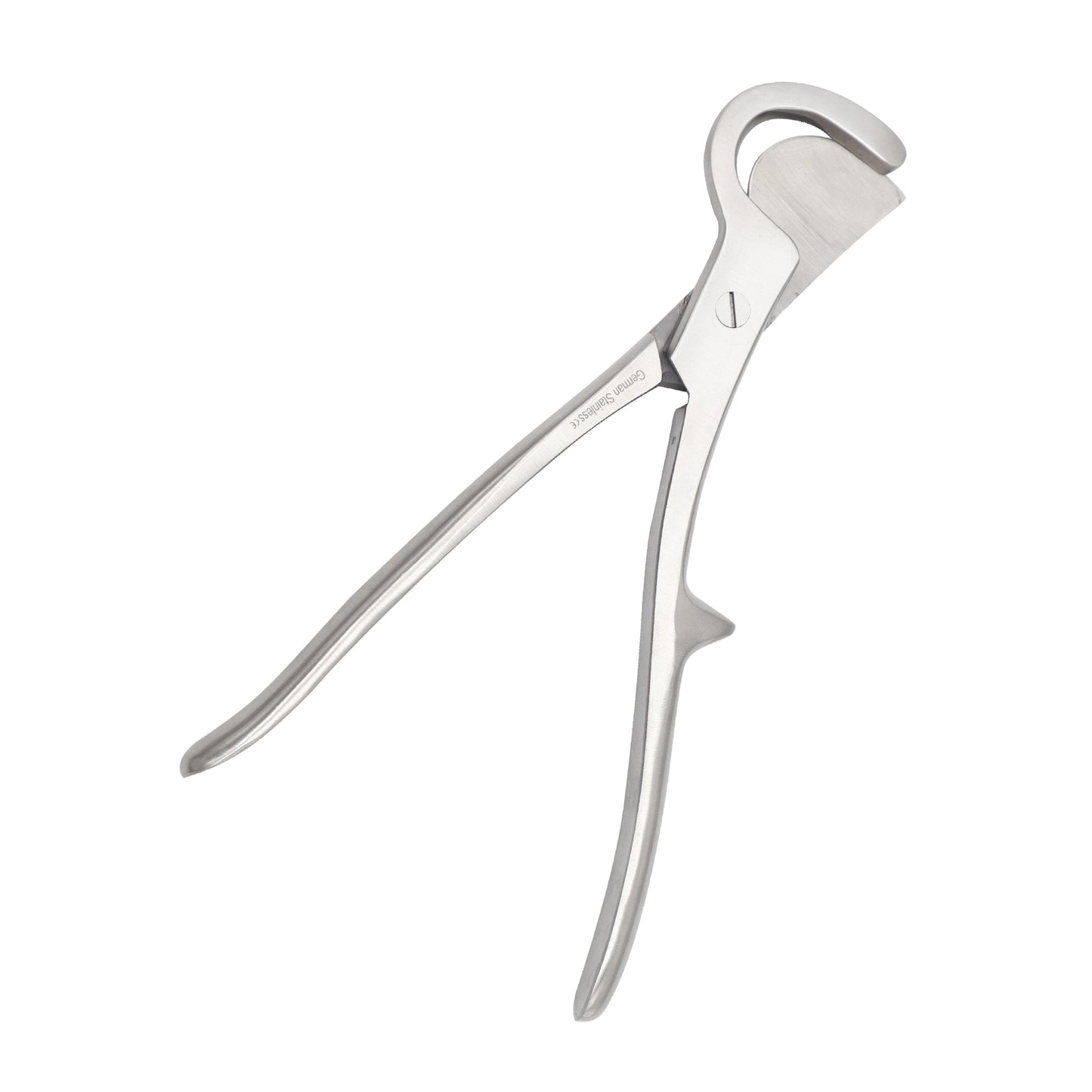 Stille-Luer bone rongeur surgical instrument with double-action mechanism and curved jaws for orthopedic surgery