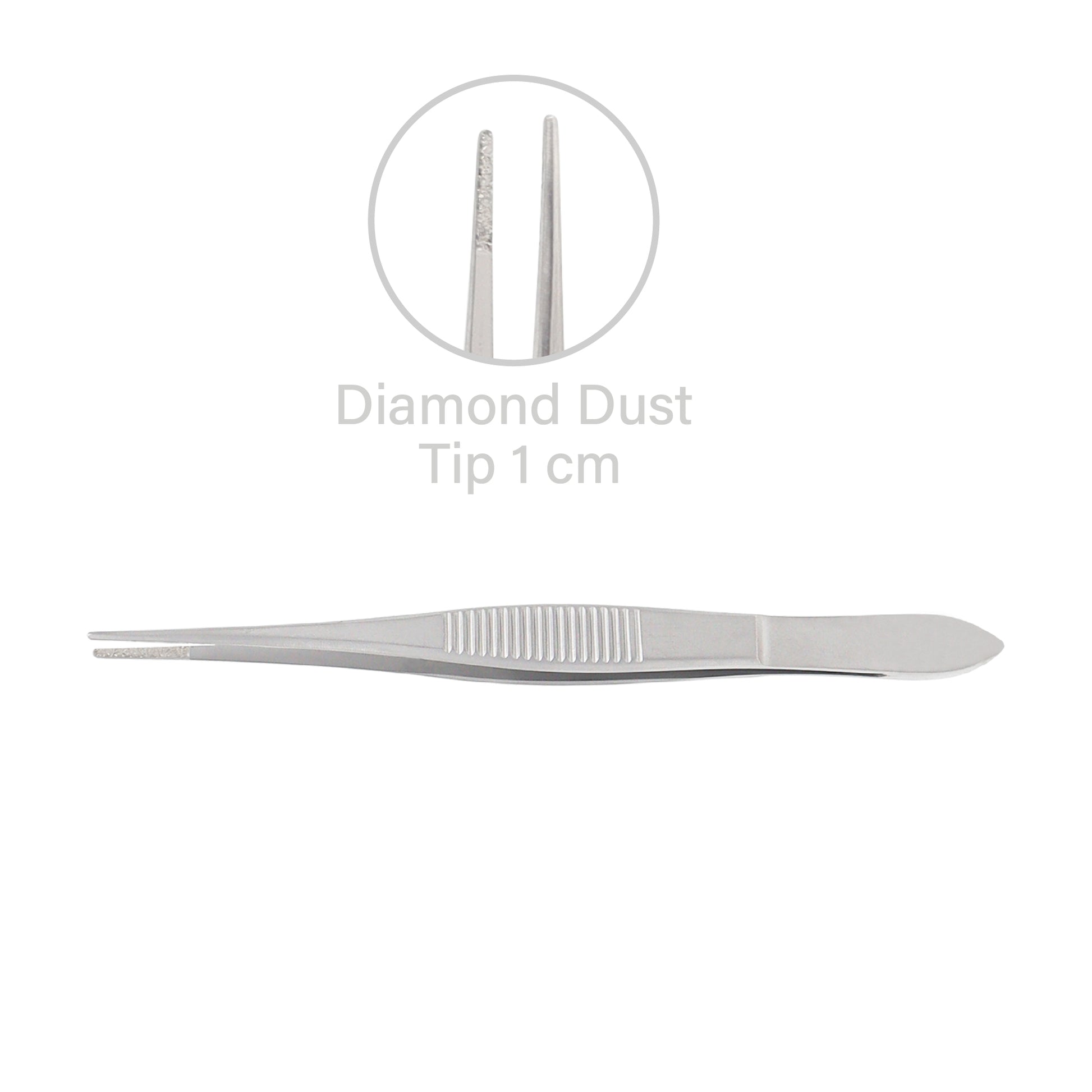A pair of straight, non-toothed anatomical thumb forceps made of medical-grade surgical steel.