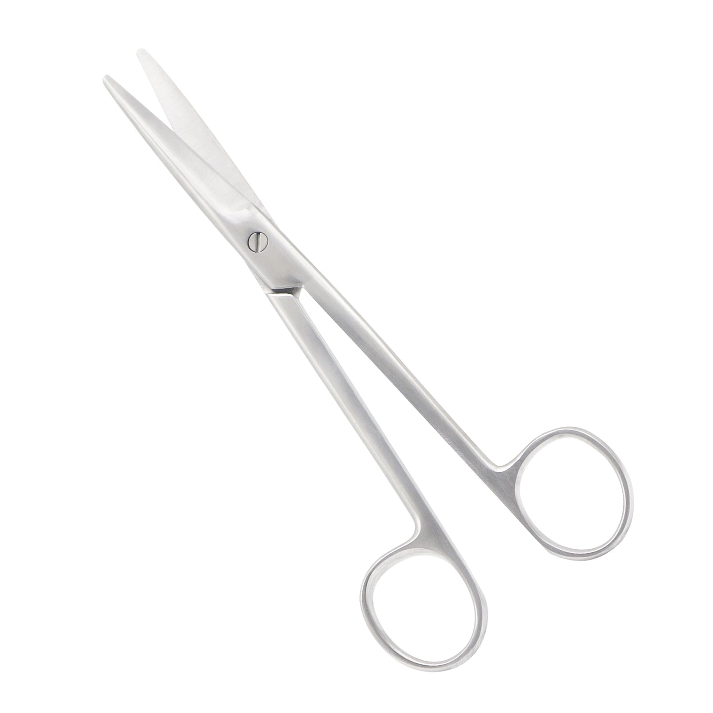 Straight Mayo surgical scissors made of medical-grade stainless steel on a white background.