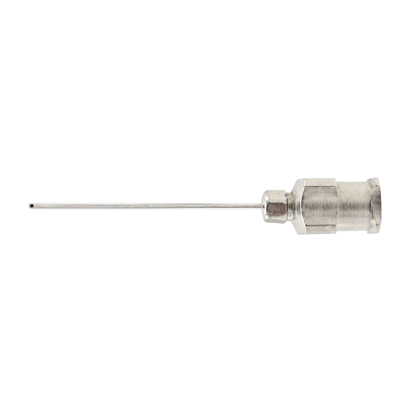 A straight 23 gauge Anis cortex extractor made from stainless steel, intended for ophthalmic use.