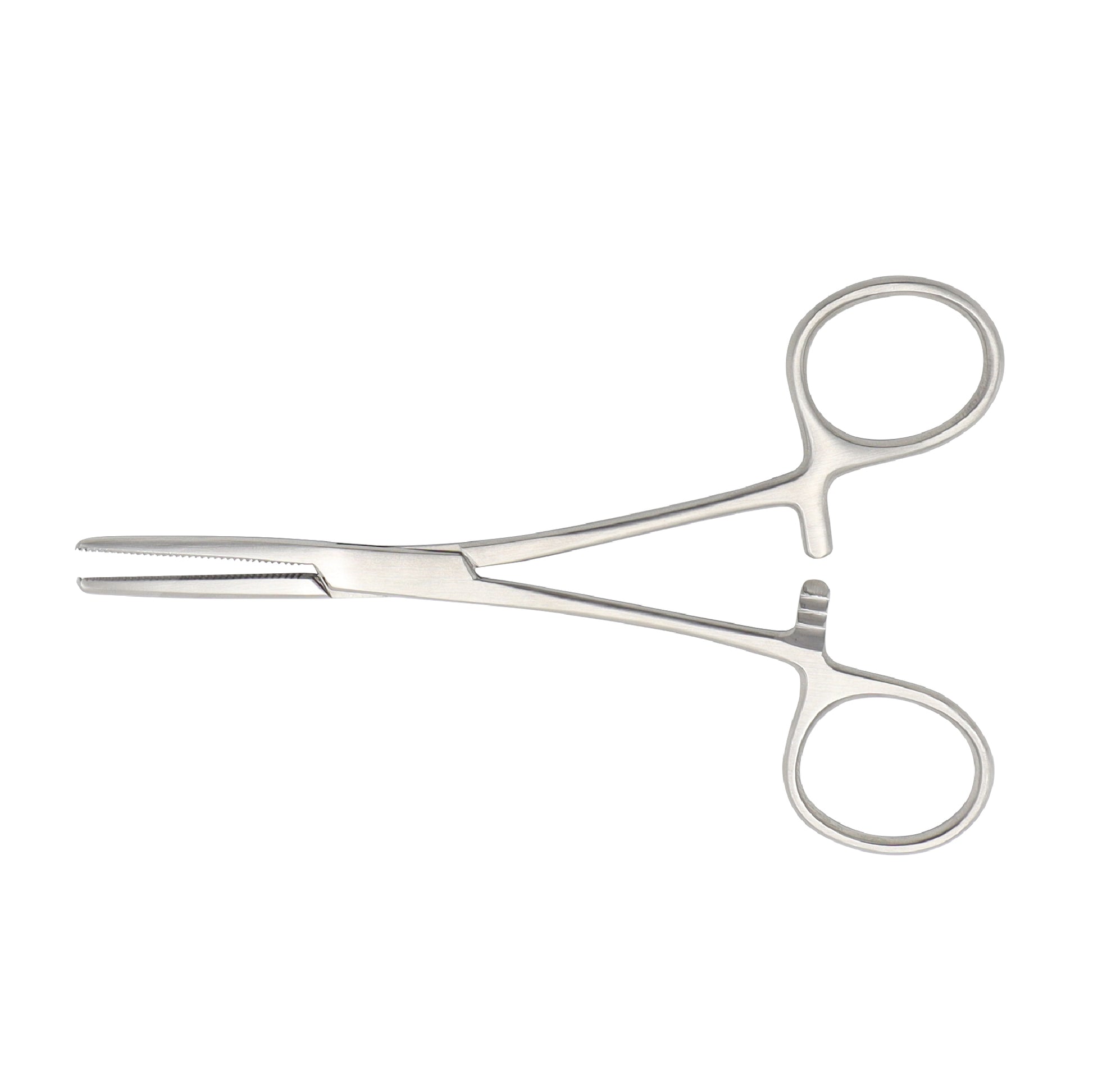 A straight Rochester Pean Hemostatic Forceps made of stainless steel with serrated jaws.