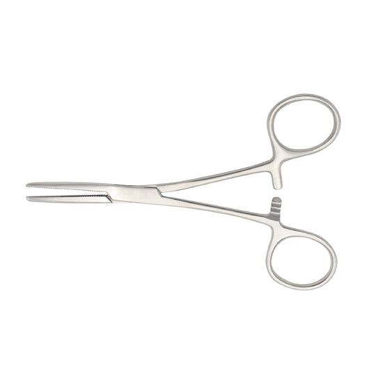 A straight Rochester Pean Hemostatic Forceps made of stainless steel with serrated jaws.