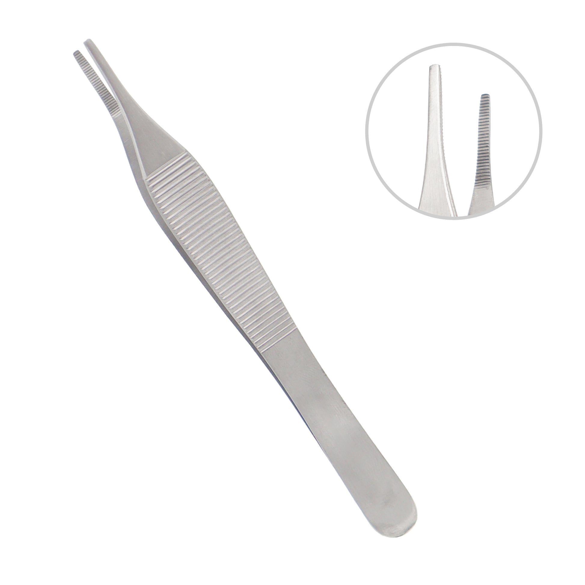 Surgical Adson tissue forceps 12cm medical stainless steel instrument used for suturing, dissection, and clinical procedures