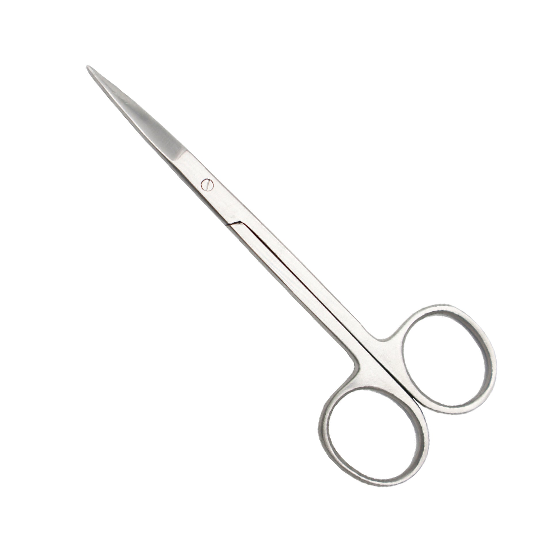 A pair of straight stainless steel Iris scissors with sharp, fine tips and ring handles, typically used for delicate surgical procedures.