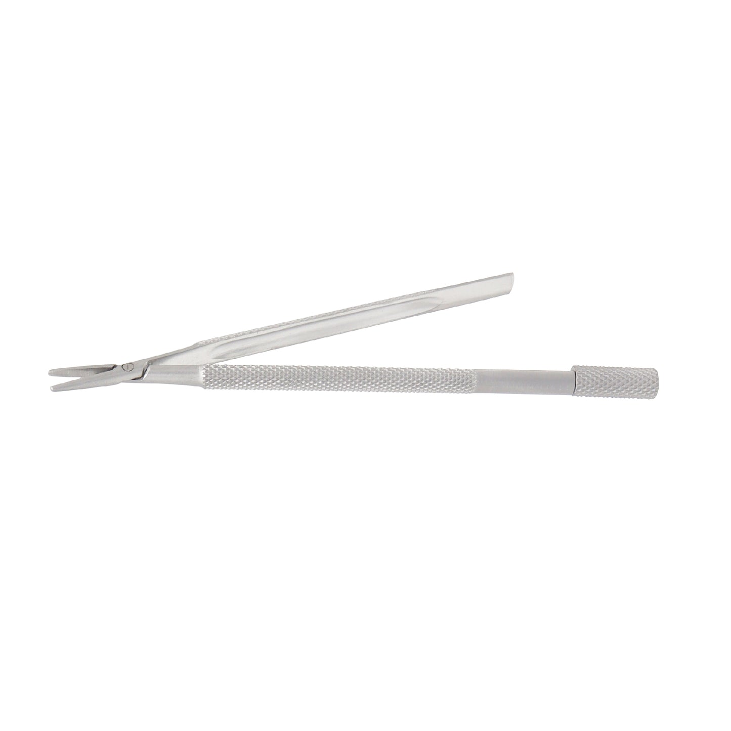 Swiss Model razor blade breaker and holder microsurgical instrument isolated on a white background.