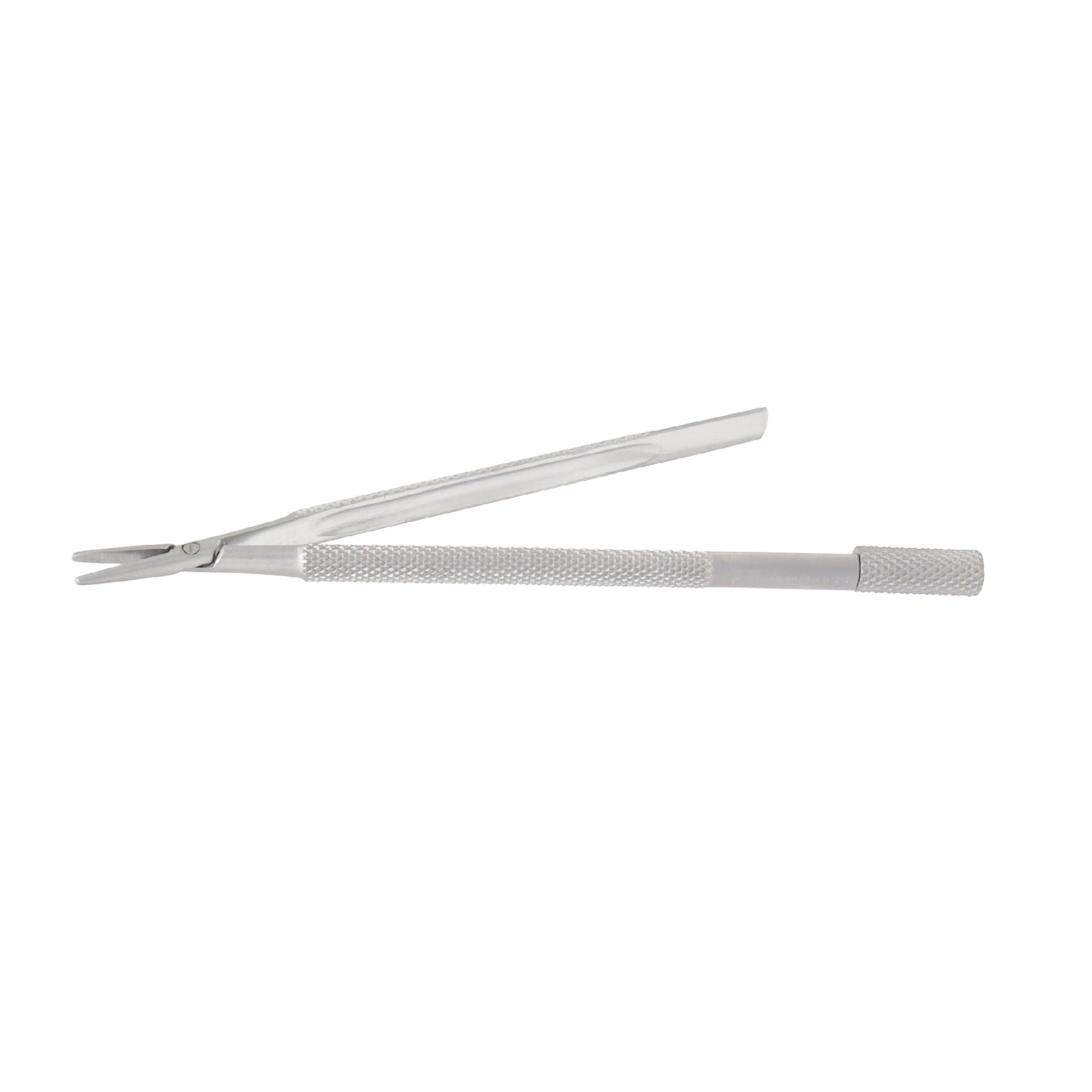 Swiss Model razor blade breaker and holder microsurgical instrument isolated on a white background.