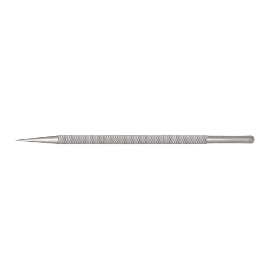 Simple full view of the Wilder Lachrymal Dilator Fig. 2 with a 0.5 mm tip and 11 cm overall length used in ophthalmic surgery.